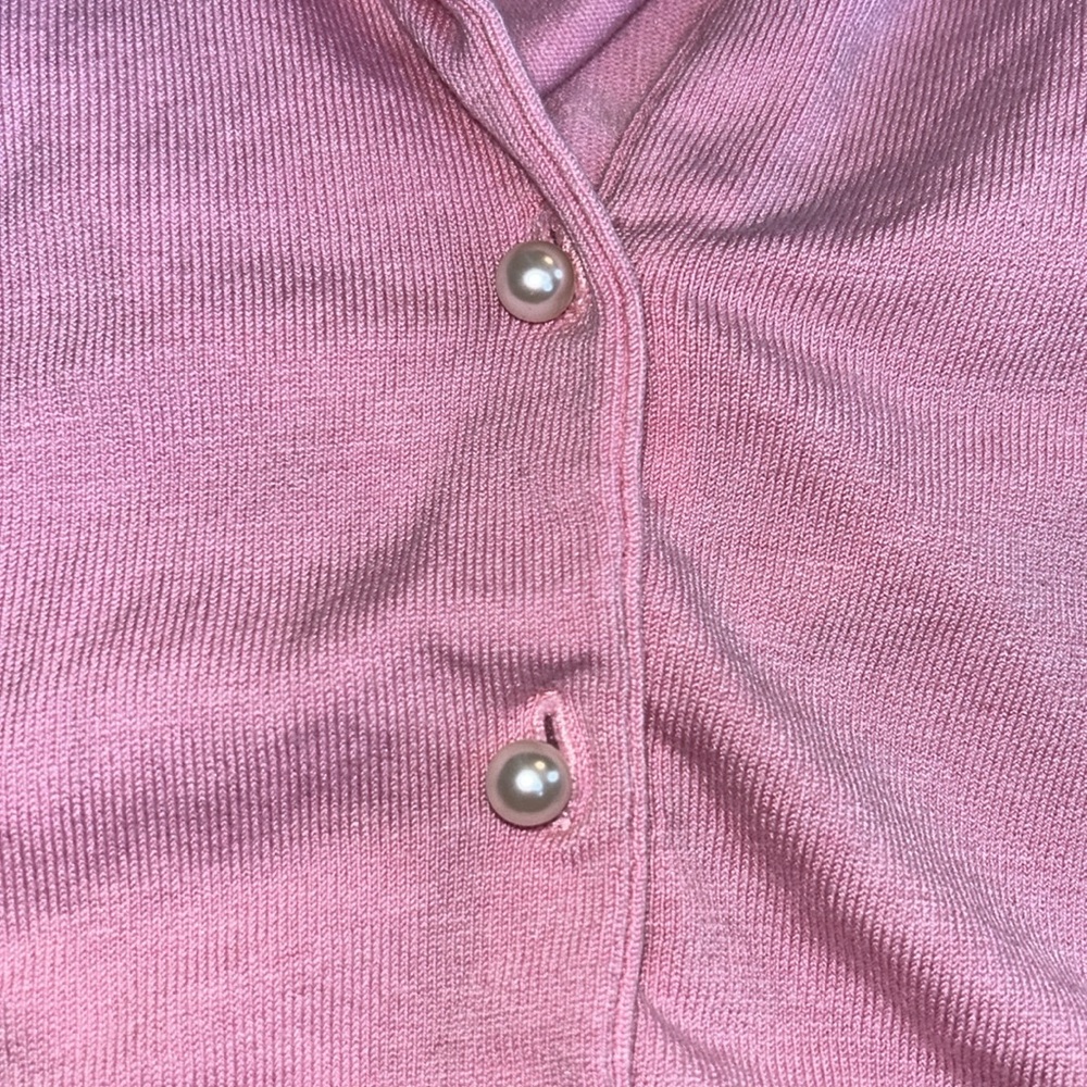 Adorable Pink Pearl Button Sweater! - Picture 2 of 2